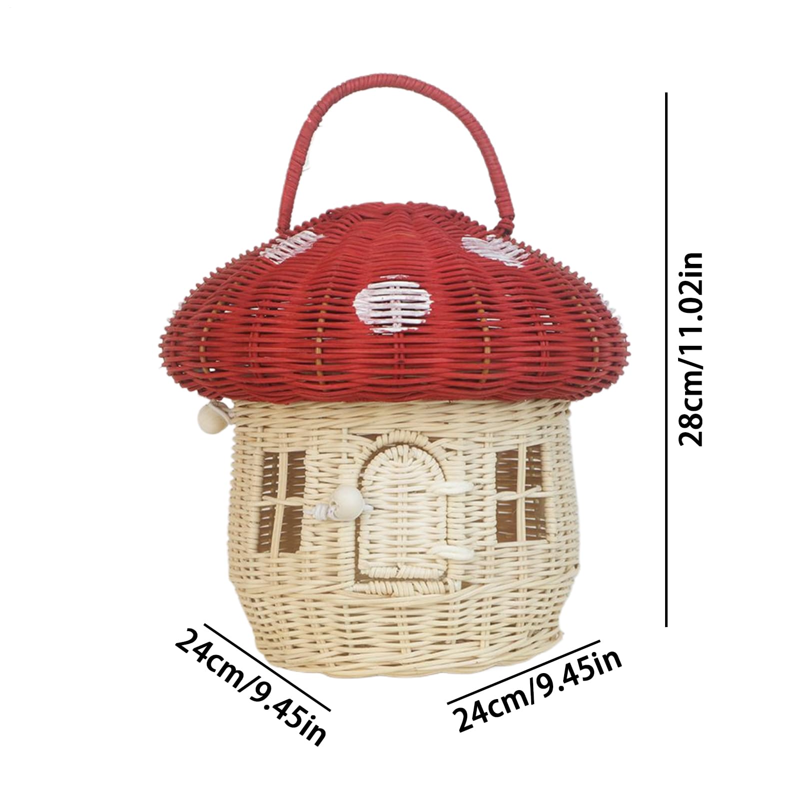 Cesta de Almacenamiento Rattán Hecho a Mano Decoración del Hogar | De Mimbre Para Escritorio Almacenamiento para Picnic Exterior Playa Cocina Sala Aperitivos Comida Juguetes Niños Adultos
