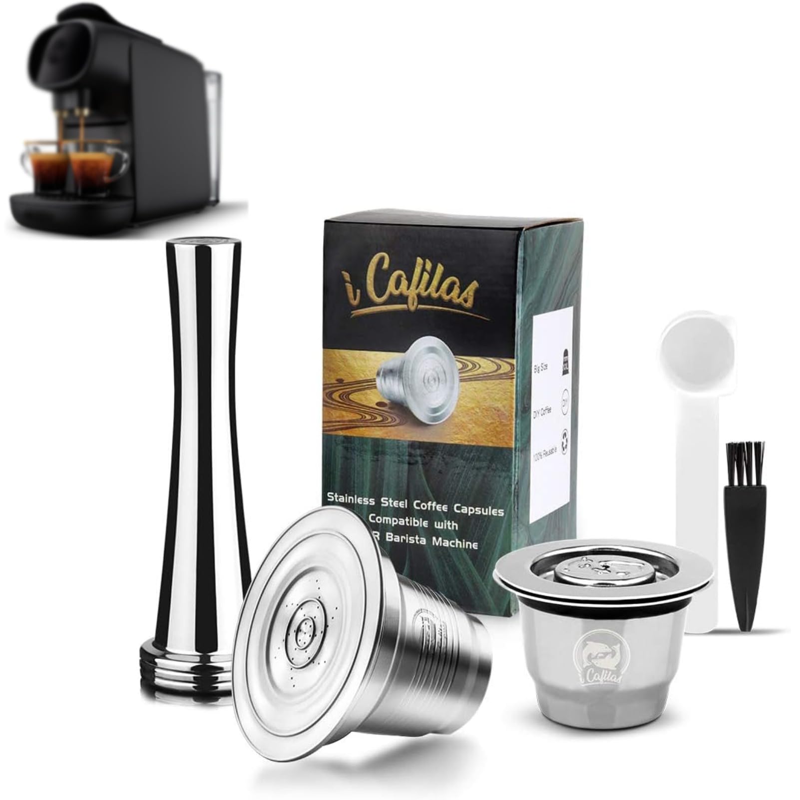 Capsule réutilisable L'OR Barista i Cafilas en métal écologique pour LM8012