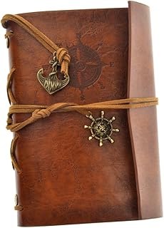 MAGICLULU Cadernos De Viagem Vintage Diário Recarregável Caderno Vintage Diário A5 Diário Caderno Capa Dura Cadernos Em Branco Pingente Periódicos Revista A4 Folhas Soltas O