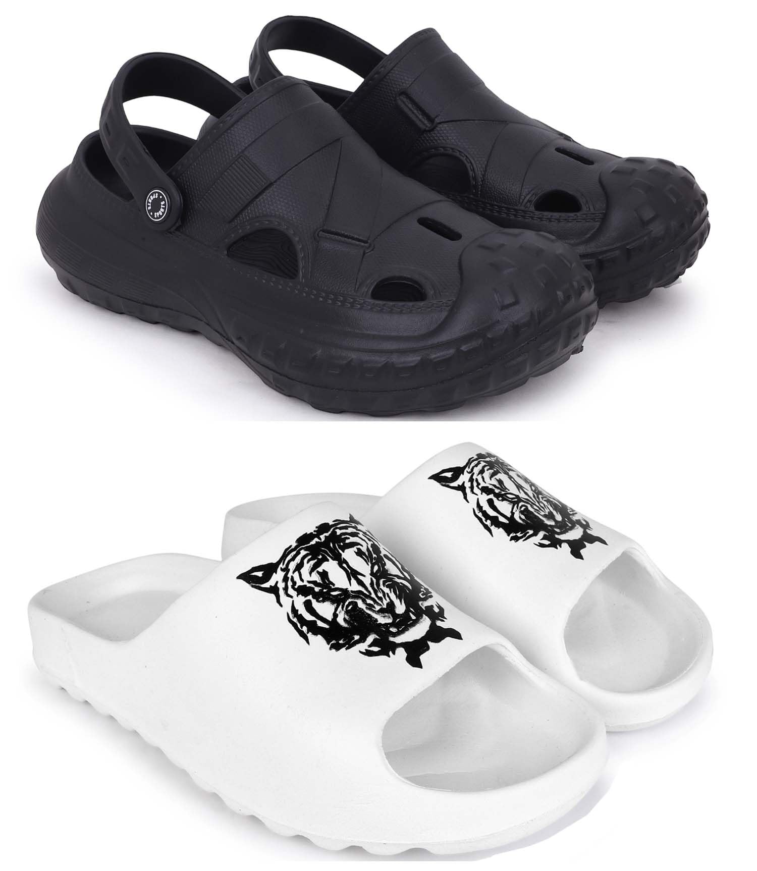 Combo Pack of 2 Slipper/Flip Flops/Slides/Clogs/Sandals for Men (Cl-1200 Vs YEE-Tiger & Cutstar)-image-45