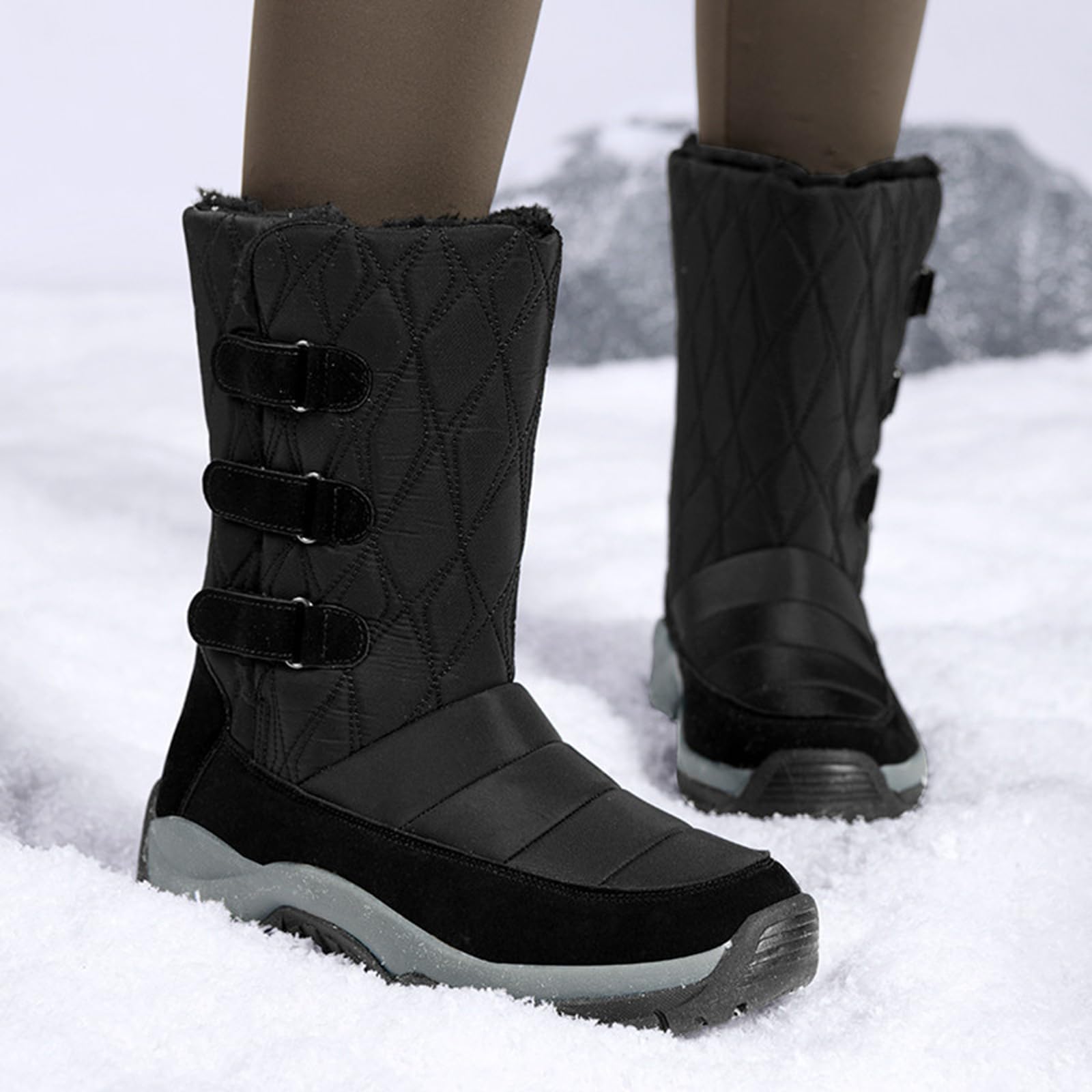Onewus Moda damska outdoorowe śniegowce z zapięciem na klamrę na zimną pogodę