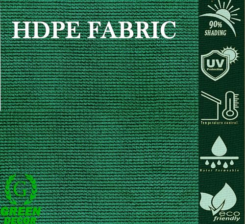Image of HDPE Fabric 85-90% Sun Blockage & UV Protection Detachable Tab Top Balcony & Outdoor Curtains Temperature Reducing for Window&Door Curtains(GreenBlack Color 4.5X9 Feet) Pack of 2 Piece