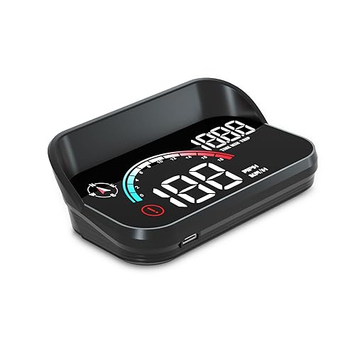 Proyector de velocímetro de parabrisas, velocímetro GPS digital con velocidad, sobrevelocidad, pantalla frontal para automóviles adecuado para todos