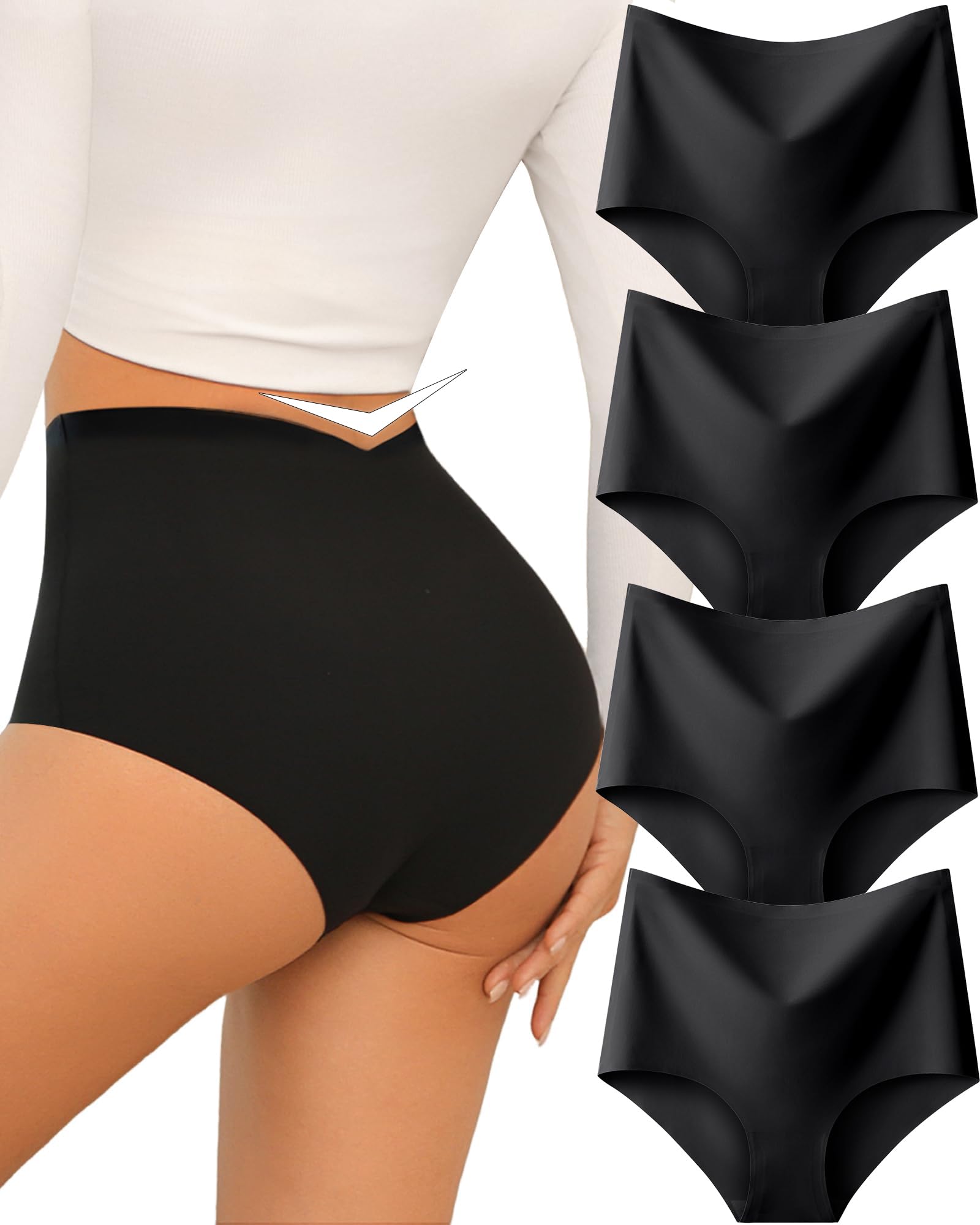 Sth Big Unterhosen Damen Nahtlos Seamless Slips Damen High Waist Nahtlose Unterwäsche Frauen Hohe Taille Taillenslip Ohne Naht Underwear Women No Show Panties Slip Mehrpack S-3XL