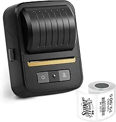 Máquina de etiquetar com fita, máquina de etiquetas Bluetooth, impressora térmica portátil de 5 cm para pequenas empresas, código de barras, endereço, logotipo, roupas, impressora de adesivos