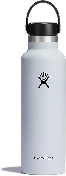 Hydro Flask Water Bottle - Insulated Stainless Steel - Non Spill, Leakproof in 21 Oz White