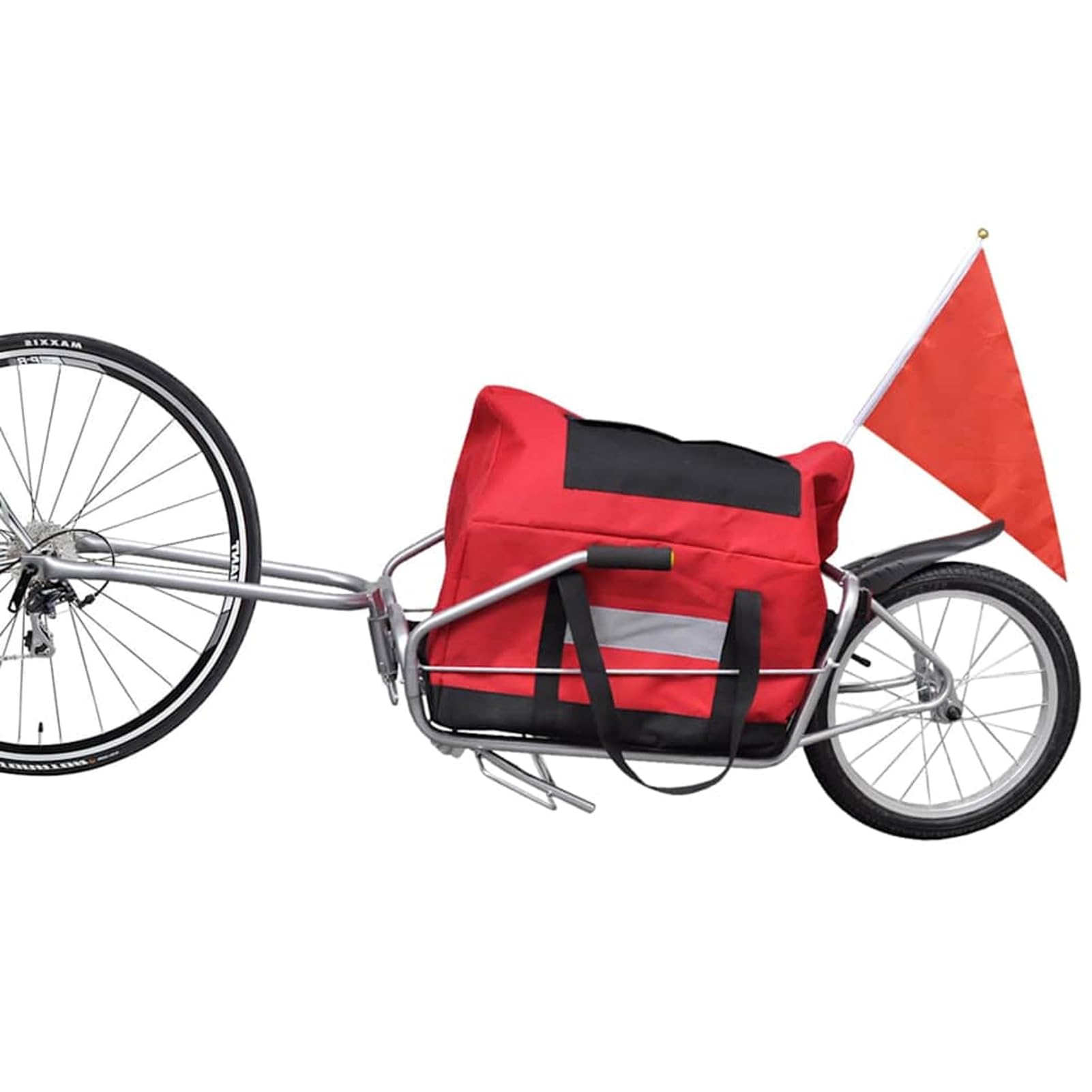 Gecheer Rimorchio Bici, Carrello Trasporto Portatile 143x42x41 cm con Struttura Acciaio e Custodia Oxford per Ciclisti Urbani, Shopping e Attrezzi