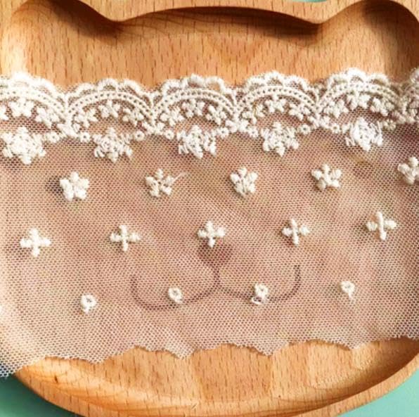 Koronkowe wykończenia, 2 metry szerokości 9,5 cm delikatne kolory wstążka do rękodzieła krawieckiego odzież Cheongsam tkanina dekoracyjna akcesoria(Beige)