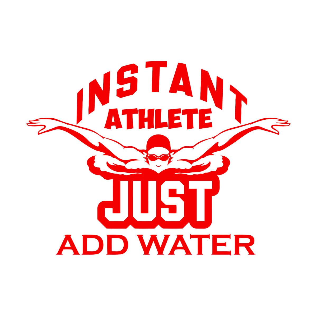 Swimming Logo Diver Instante Athletes Swimmer Swim Just Water Wall Decals PVC 81x111.6cm Multi Color Selection Extra Large red