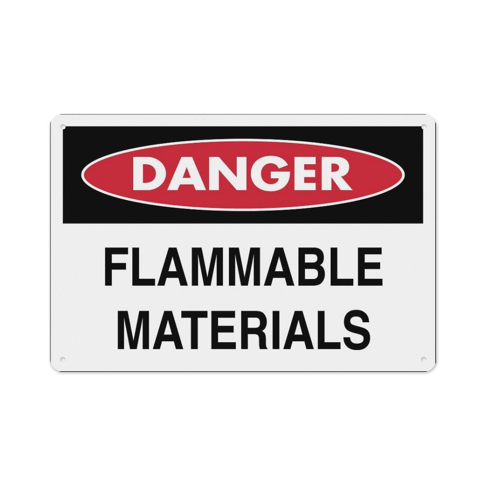 peiyeety Danger Flammable Materials Sign Aluminum Tin Warning Signs for Home Outdoor Garden 12X16 Inches