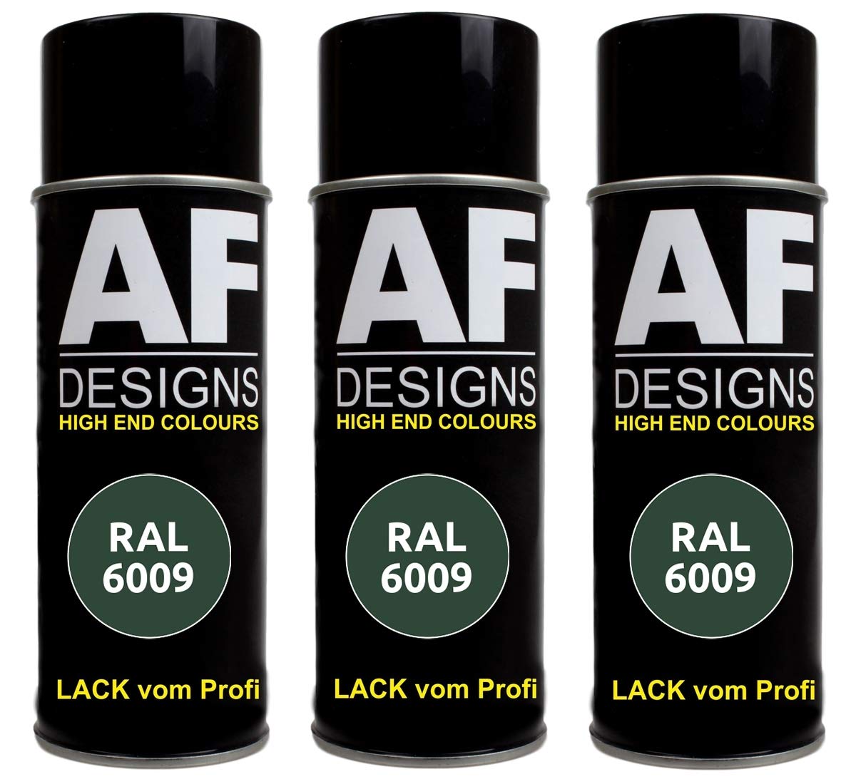 Alex Flittner Designs 3X Ral Pintura En Espray Pintura Coche Laca Colorida Lata De Aerosol RAL6009 Tannengruen Mate