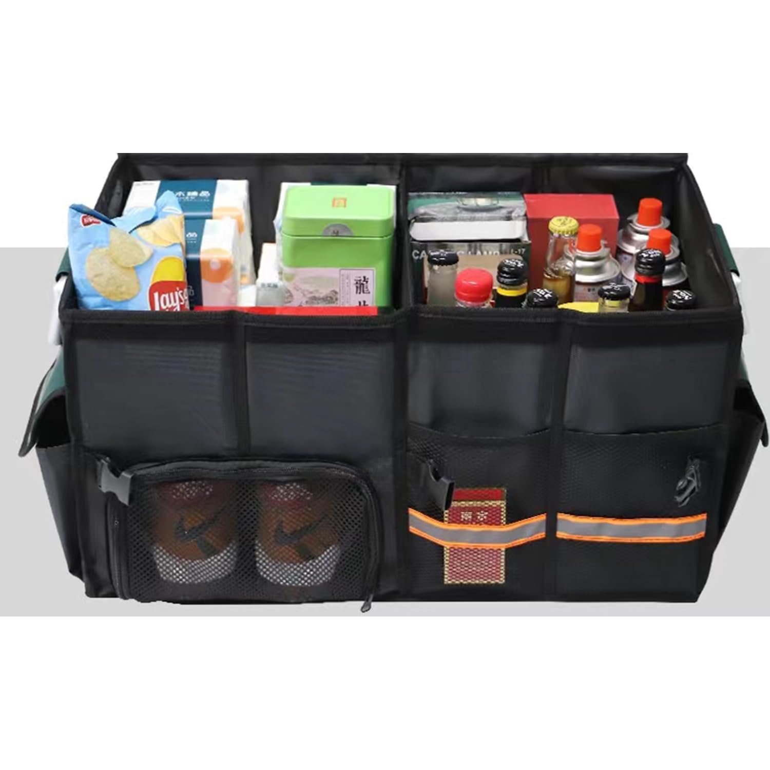 Organisateur De Coffre Pliable Pour Honda HR-V EV 2025 – Tissu Oxford 30L, Compartiments – Rangez Courses, Équipement Sportif (Beige, 29x29x34 Cm) - 9