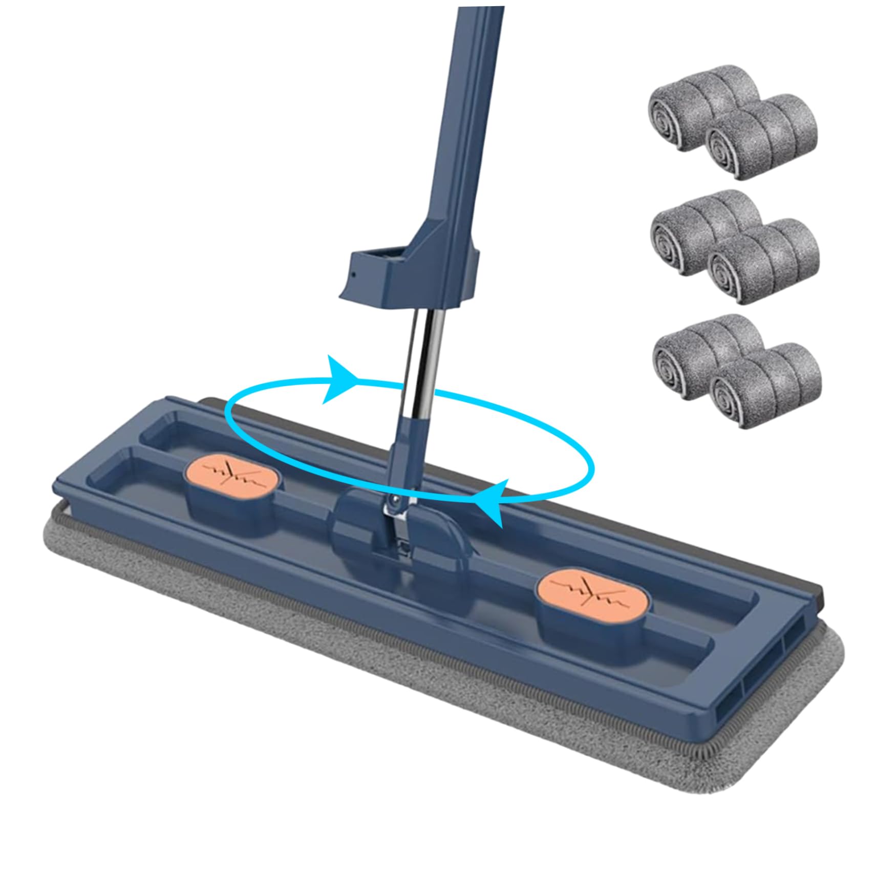 Balai serpillère plat rotatif 360 avec 7 pièces pour un nettoyage complet du sol