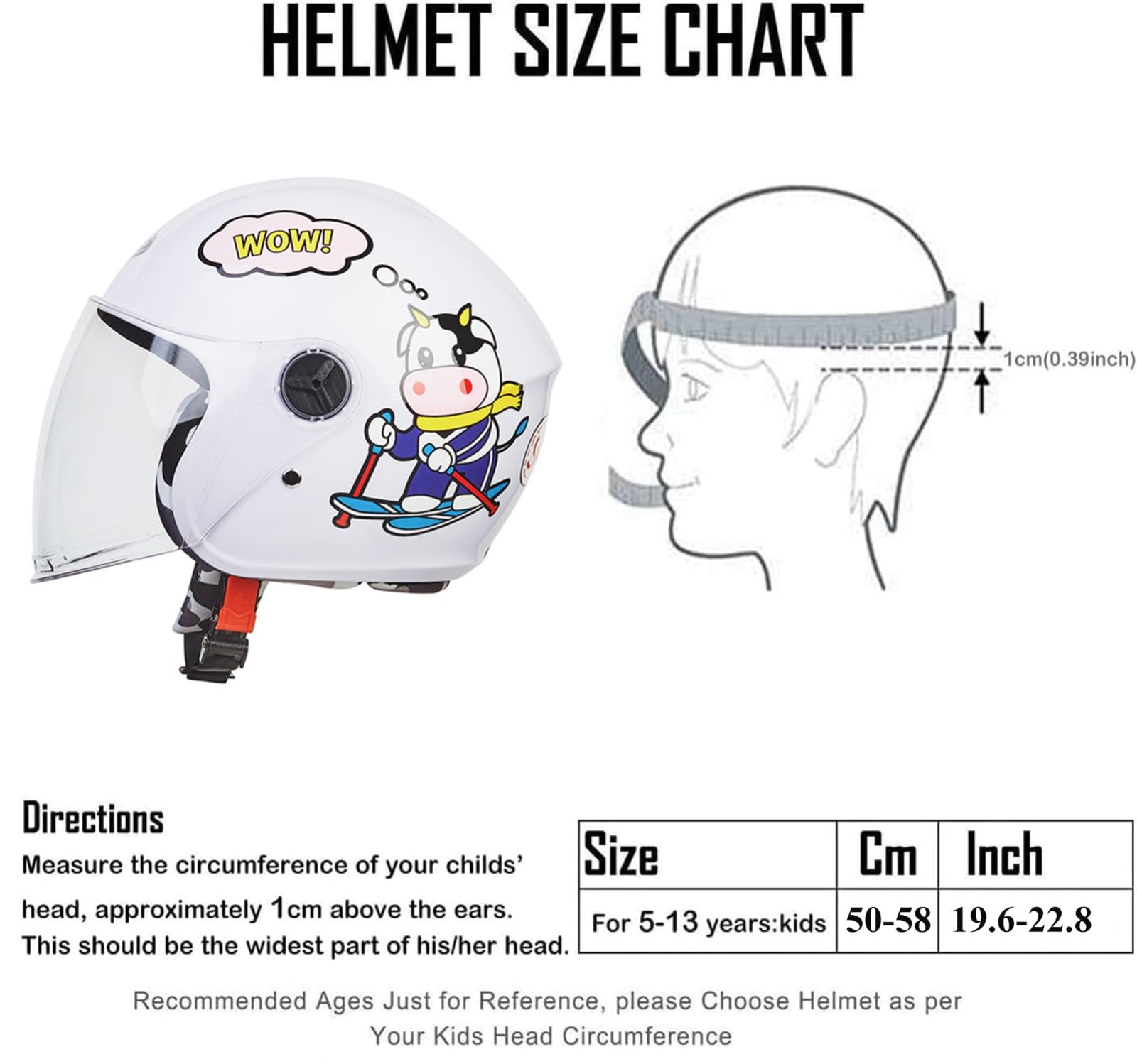 Kask otwarty dla chłopców i dziewcząt w wieku 5-13 lat, kask dziecięcy do jazdy na rowerze i skuterze, lekki kask multisportowy, wzór kreskówkowy, na wszystkie pory roku