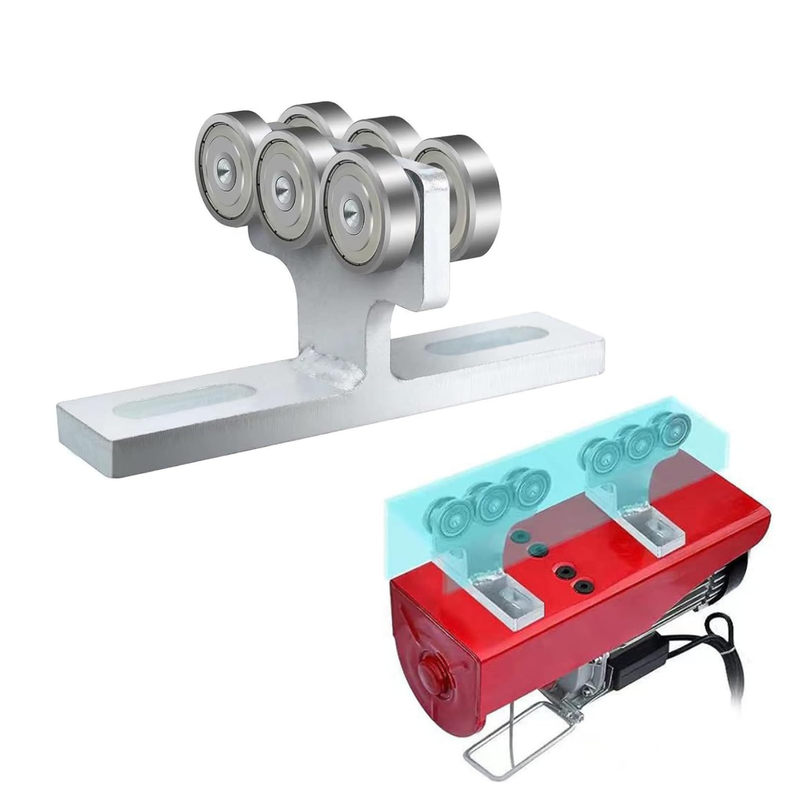 Lot de 2 ensembles de chariots à 6 roues pour matériel électrique PA200 PA1000, convient pour les canaux non endommagés de 1-5/8" ou plus haut, capacité de charge jusqu'à 255 kg