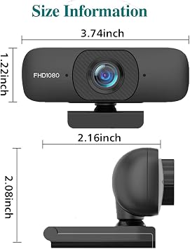 1080P Web Camera, HD Webcam with Microphone & Privacy Cover for Desktop, USB Camera for PC with 90-Degree Wide Angle for Video Conferencing, Streaming, Game, Calling