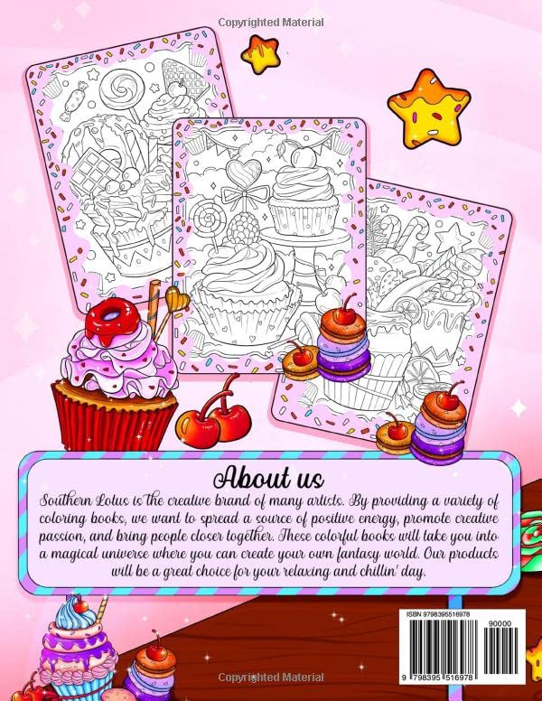 Cupcakes World Coloring Book: Featuring A Universe of Sweet Desserts, Cute Cupcakes, Lovable Ice Cream, and More, Adorable Illustrations for Adults Teens Kids to Color and Unwind image 3