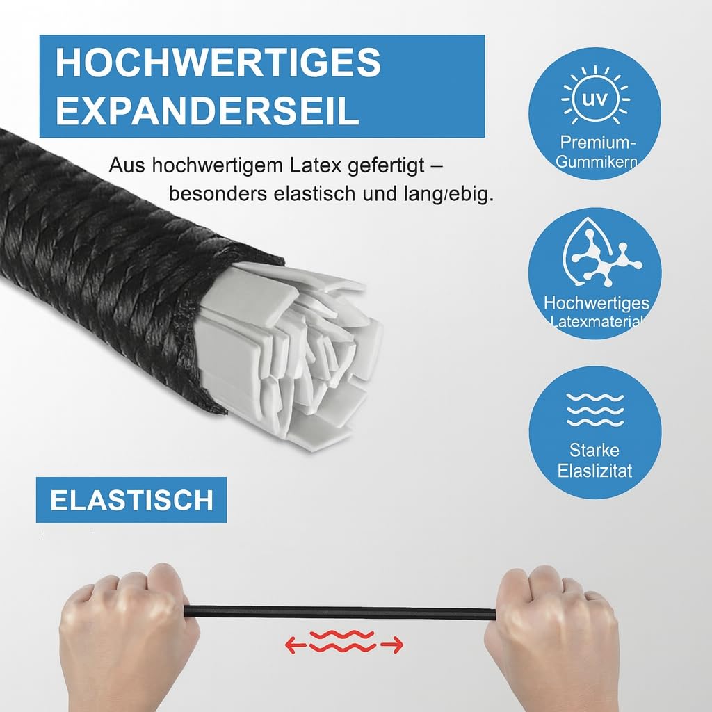 Spankabels met karabijnhaak, set van 4, 100 cm lang, duurzame karabijn- spankabel, extra sterke zwarte spanbanden met karabijnhaak voor camping, dekzeilen, fietsendrager, tent, auto