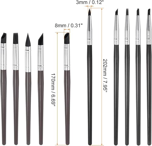 Miniatura 2 de HARFINGTON Herramienta de escultura de arcilla de silicona, herramienta para esculpir arcilla, moldeador de punta de goma flexible, herramienta de