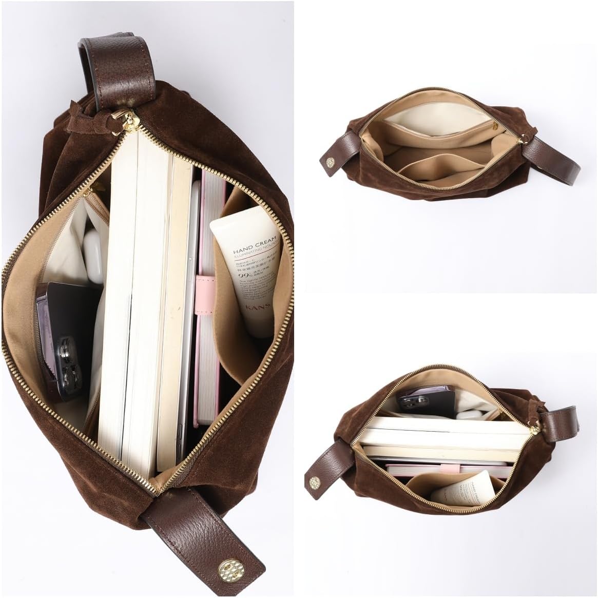 Genuine Suede Leather Hobo Bags for Women Tote Handbags Suede Crossbody Purses and Slouchy Shoulder Bags - Image 6