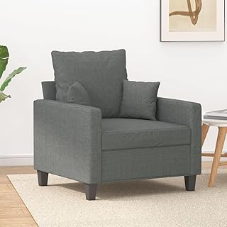 Modern Design Sofa Chair Dark Grey 60 cm Fabric