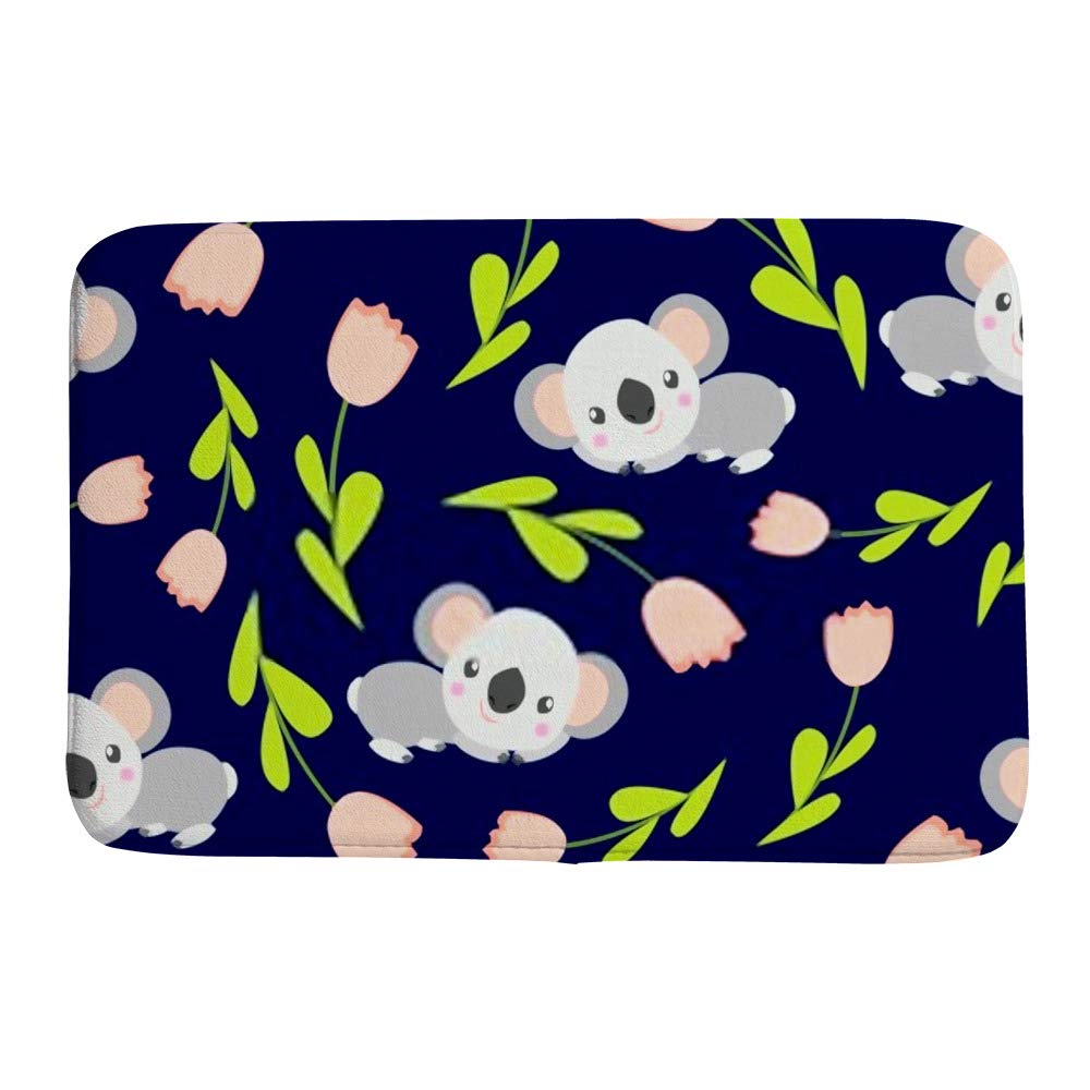 Tapis de bain koala en microfibres de polaire corail pour bébé 80x50 cm