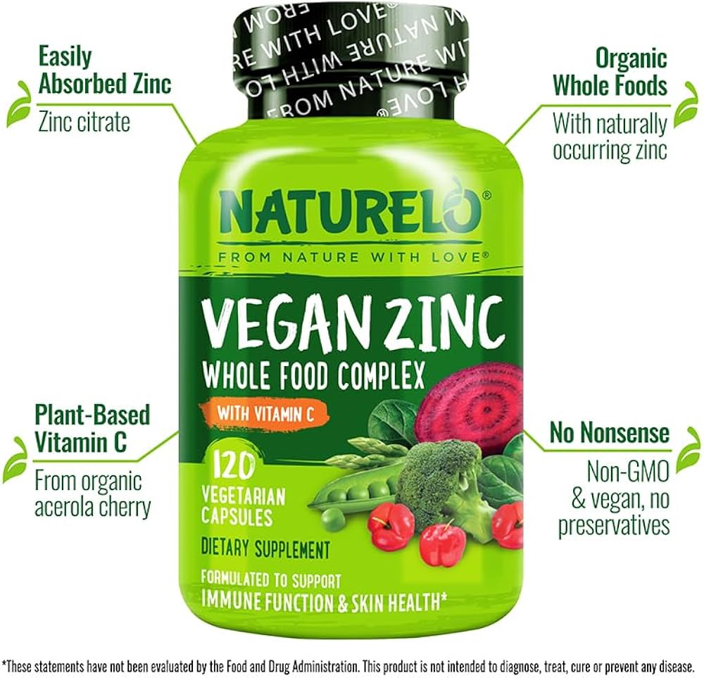 Amazon.com: NATURELO Vegan Zinc Immune Support Capsules - Whole