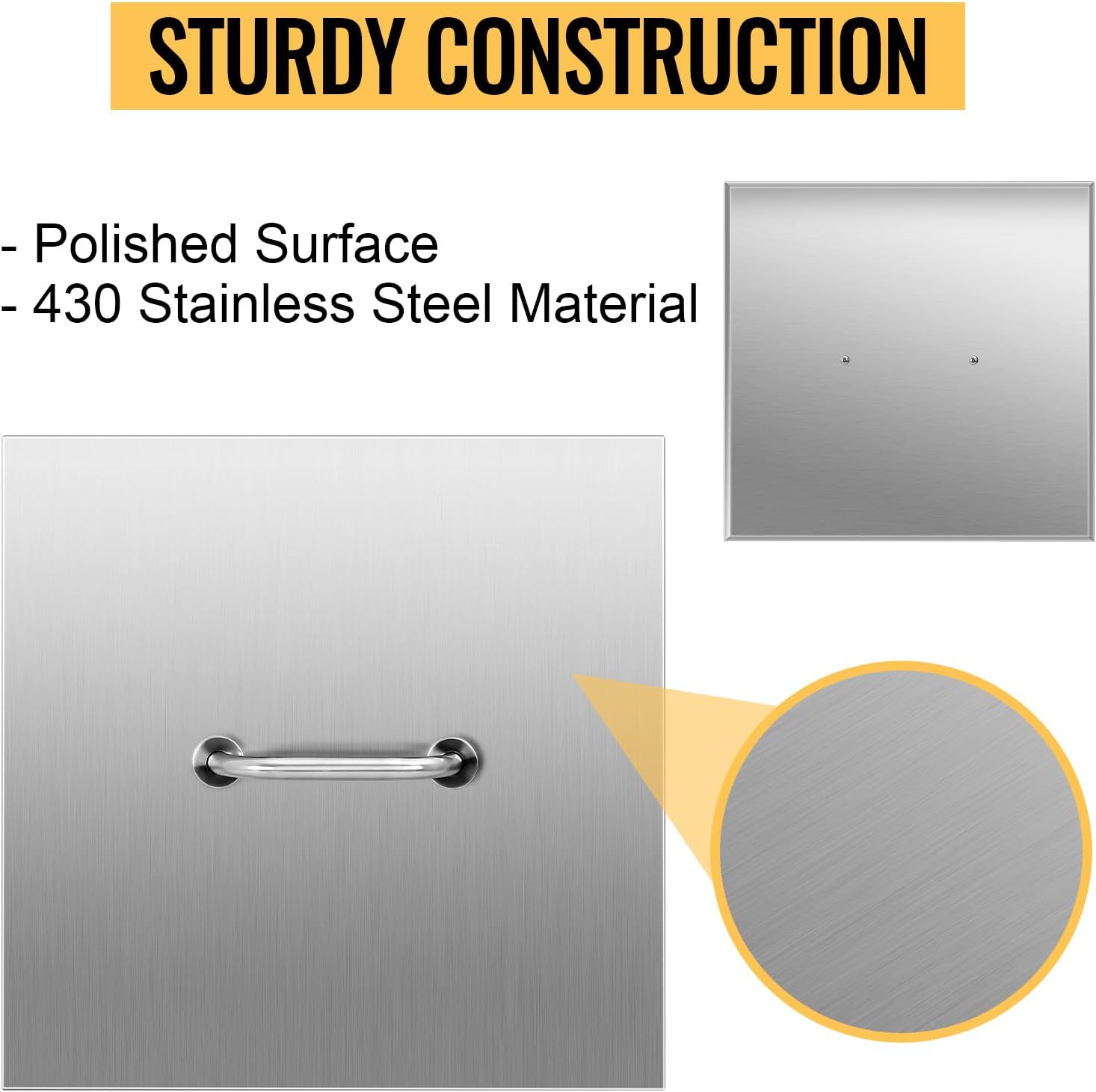 Stainless Steel Fire Pit Cover, 1.5mm Thick Square 21 X 21 Inch Lid for Drop-in Fire Pit