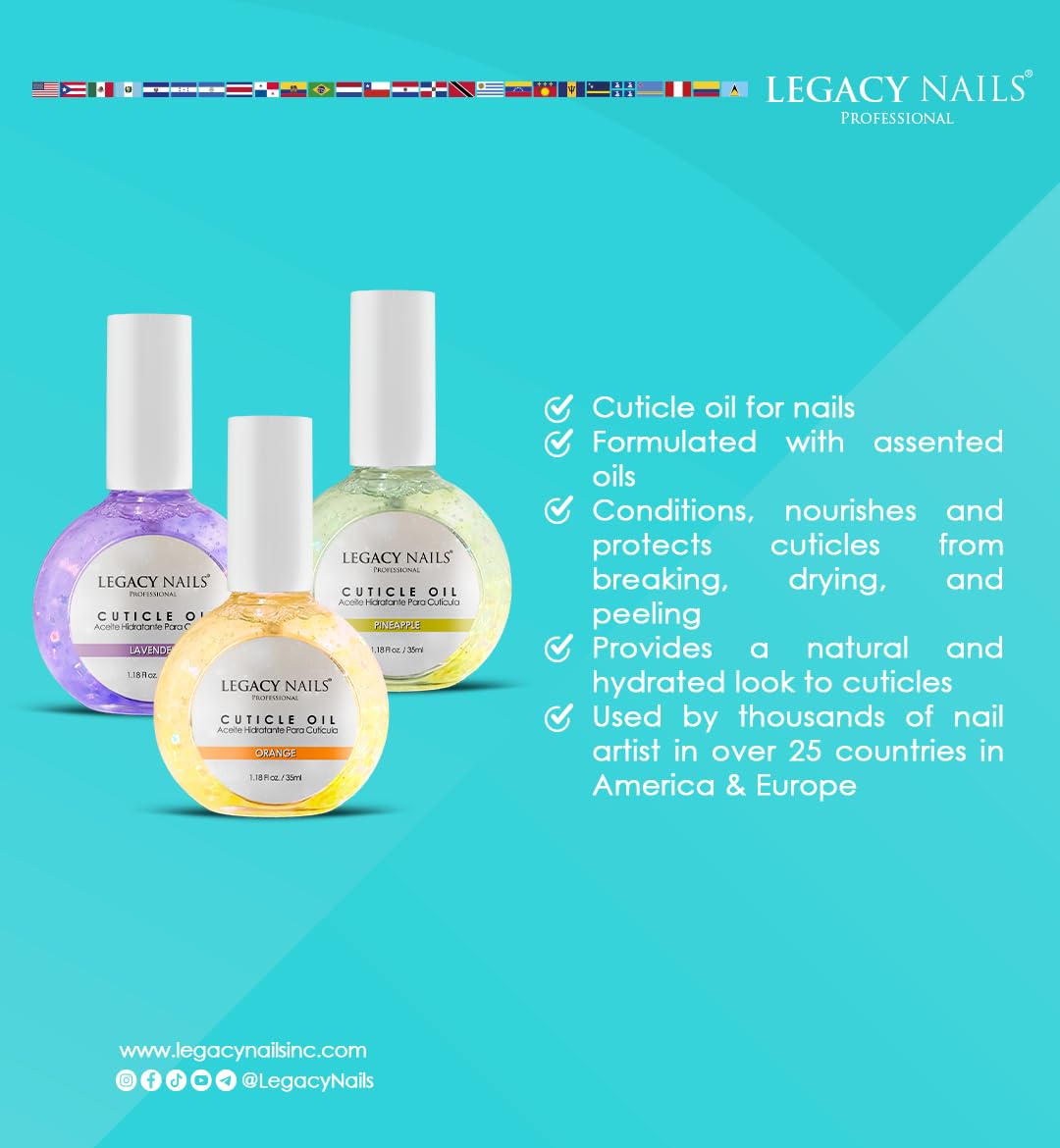 LEGACY NAILS Professional Lavender Hydrating Cuticle Oil - Conditions, Nourishes and Protects Cuticles from Breaking, Dry, and Peeling