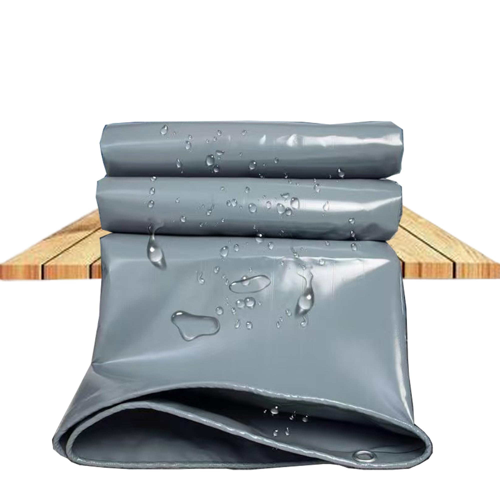 JXLQFA Tarpaulin, 1.5x5 m 450g/m² Heavy Duty Waterproof Cover Tarp Ground Sheet Mesh HEAVY DUTY JXL11, Grey