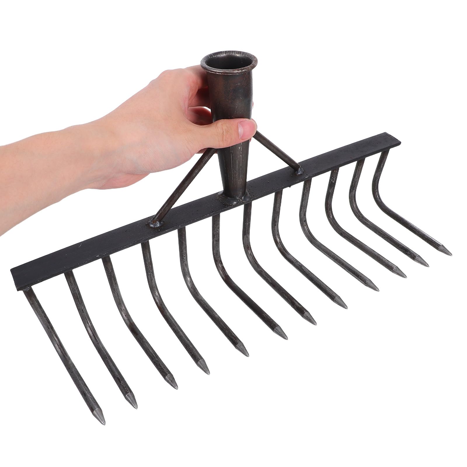 Rastrello Sarchiatore Multi-denti in Acciaio Alto Tenore, Nero | Terreno, Lavoro in Cortile e Aiuole, Design Denti Unico, per Uso Professionale e Hobbistico