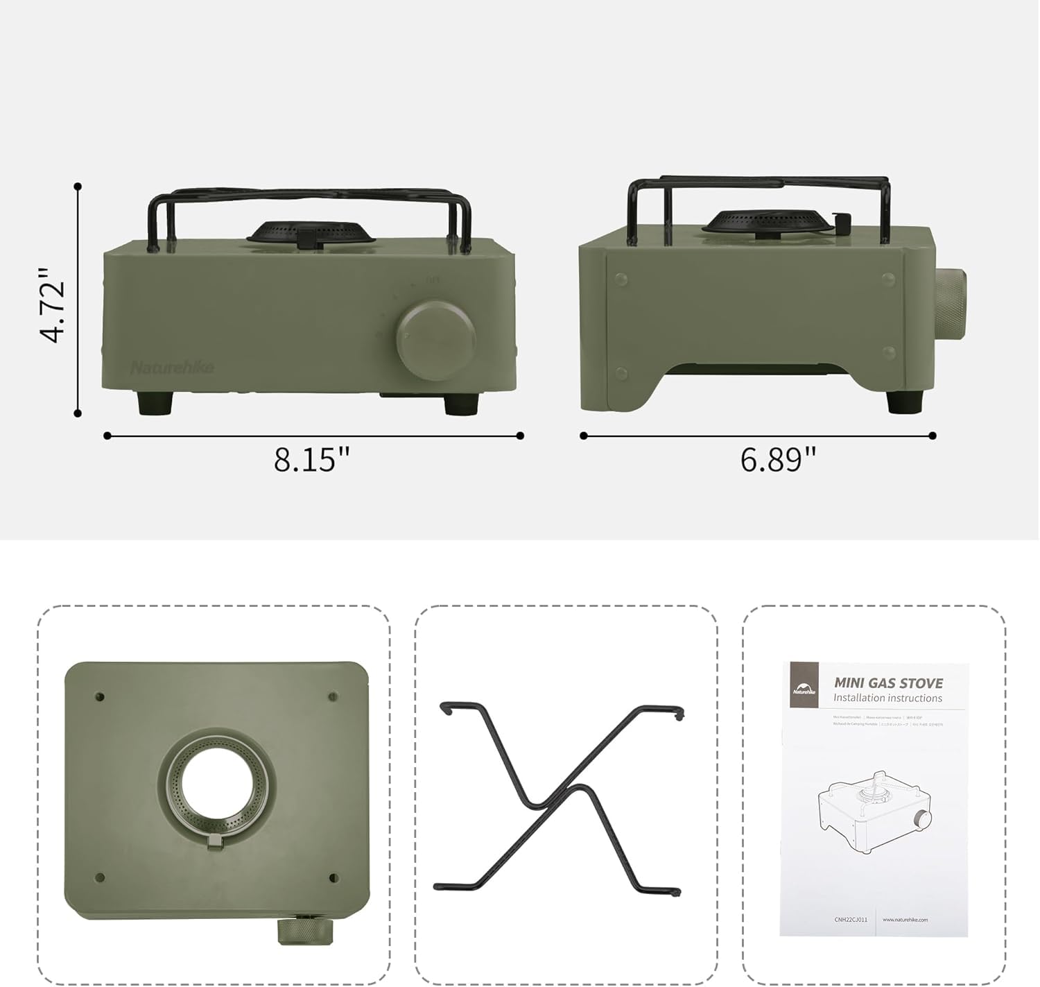 Naturehike Mini estufa de gas portátil para camping para senderismo y viajes, diseño compacto, compatible con recipientes de butano y propano