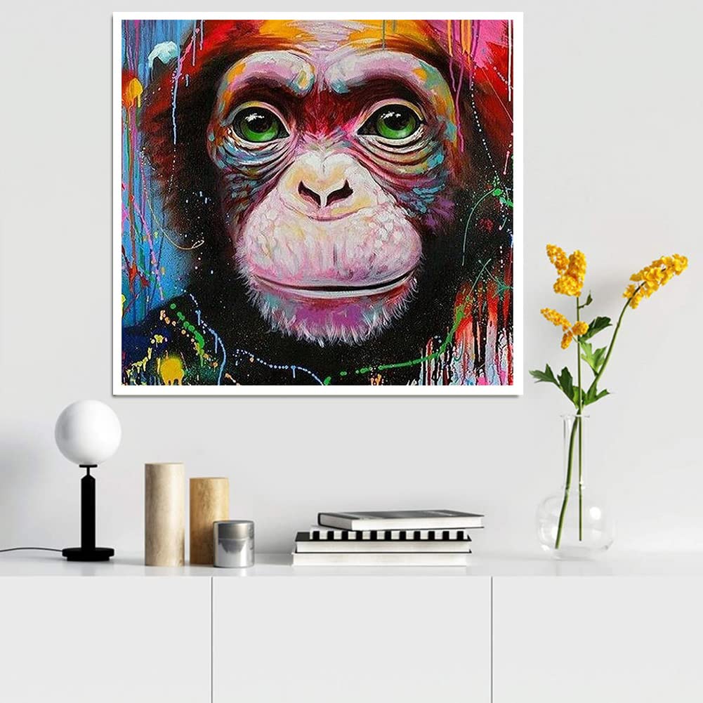 WOWDECOR Cross Stitch Embroidery Kits for Adults Colorful Chimpanzees Animals 11CT Stamped DIY DMC Needlework Easy Beginners - Image 2