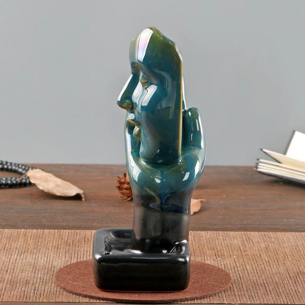 Thinking Statue Backflow Incense Holder, Lady Figurine Backflow Incense Burner, Meditator Figurine Table Top Decor - Image 3