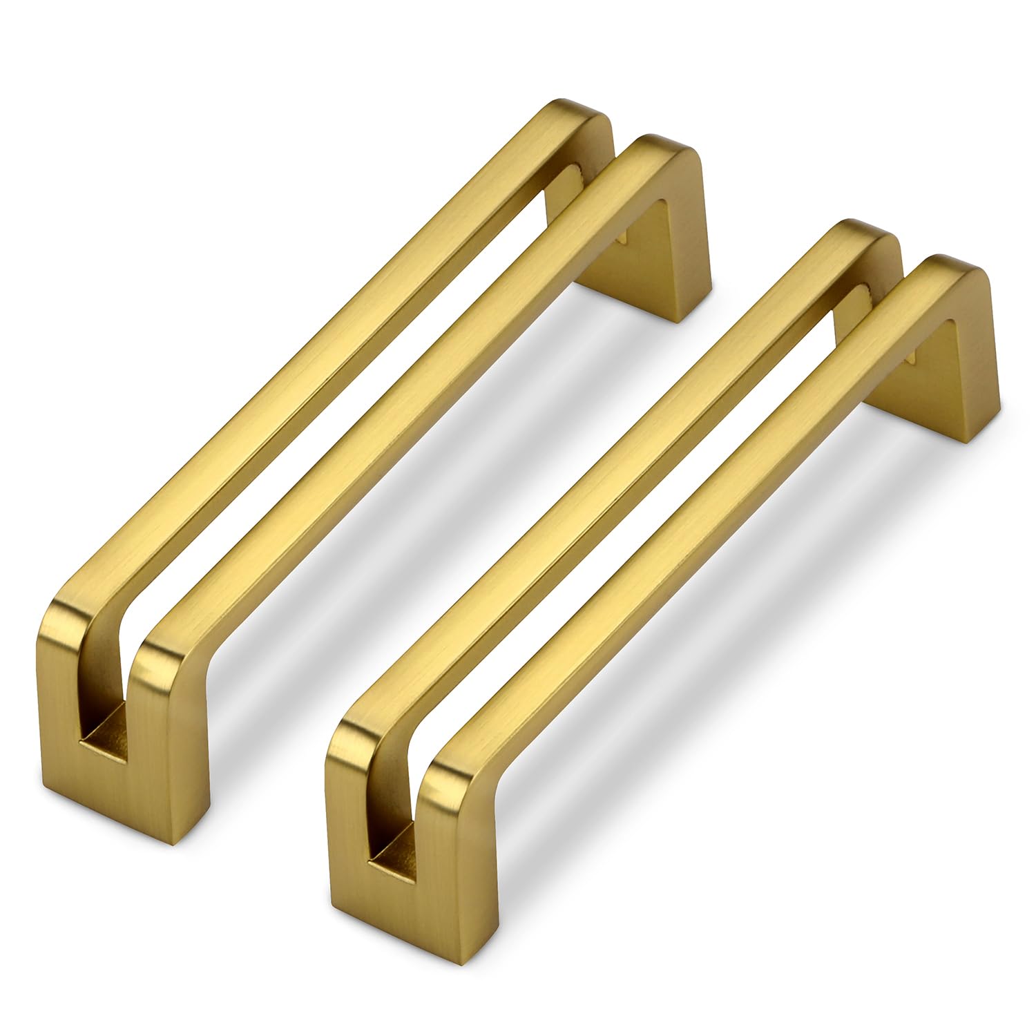 SYZOW 6 Pack Gold Cabinet Pulls 96mm Hole Centers Kitchen Cabinet Handles Zinc Alloy Drawer Pulls, Hole Center 96mm