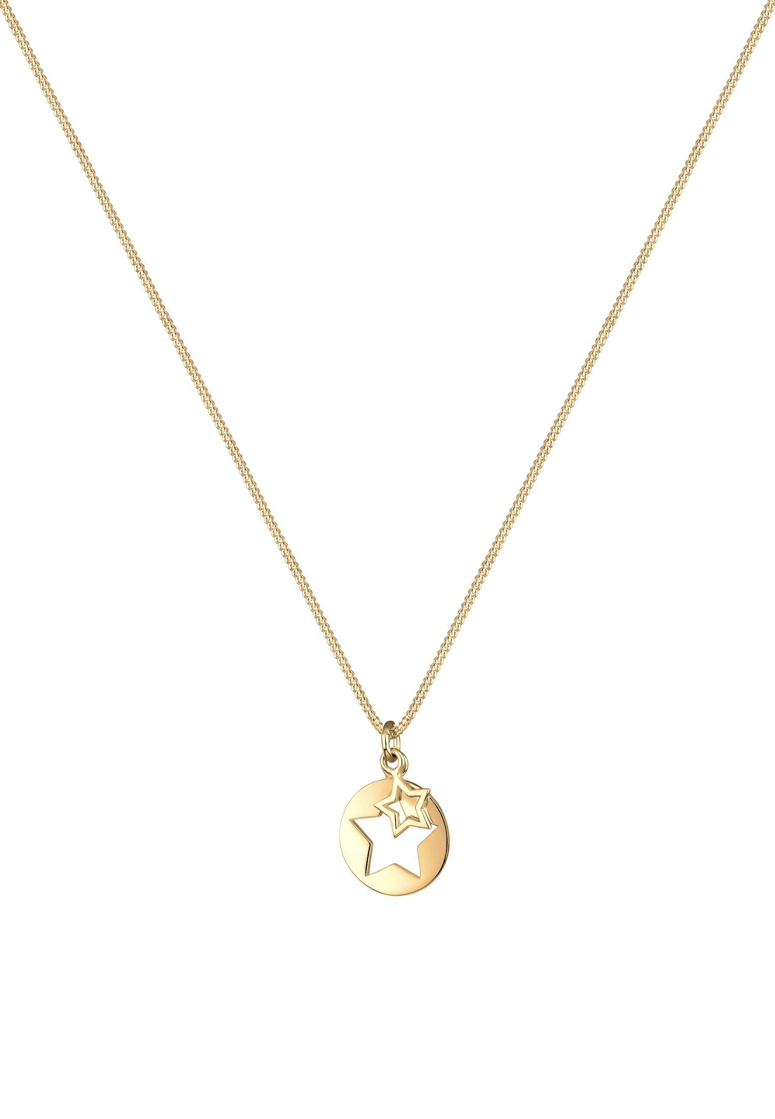 Elli Damen Halskette mit Stern Cut-out Astro Trend in 925er Sterling Silber 45 cm Länge