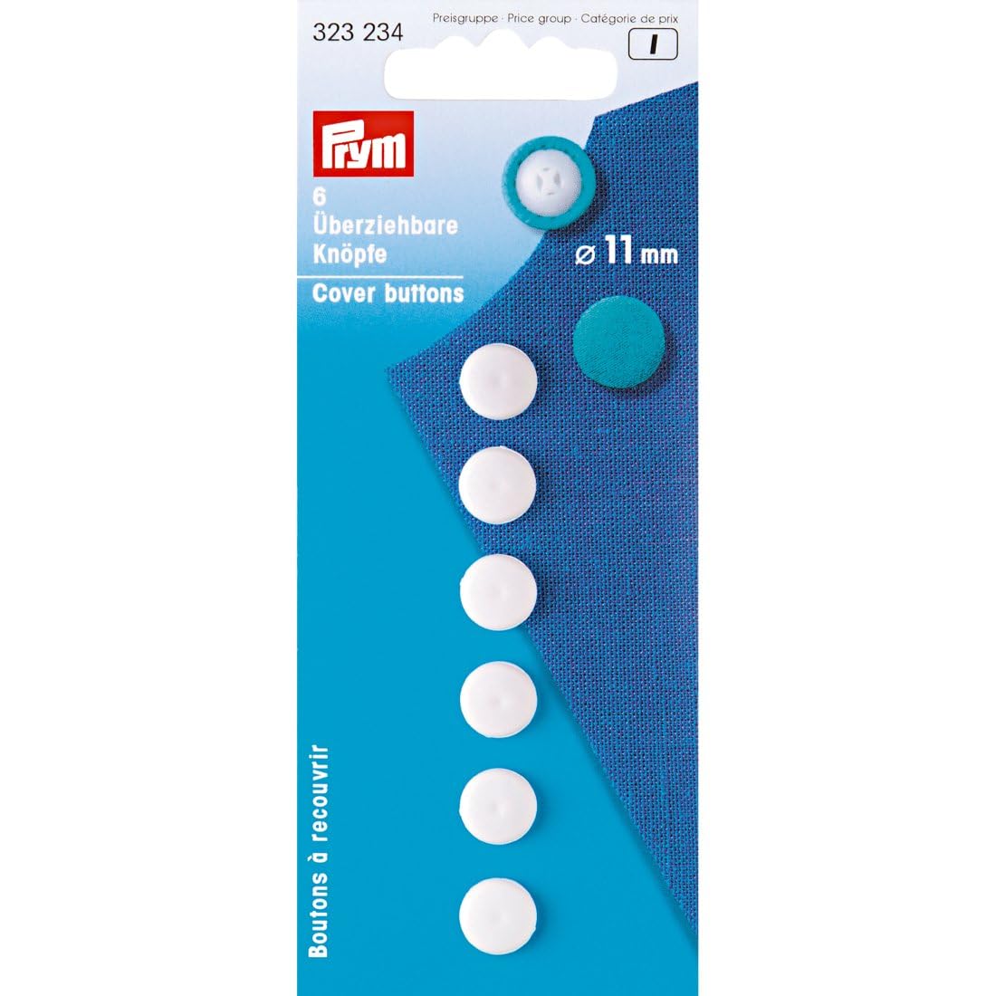 Prym - Plastic White (11mm) Cover Buttons - 1 Unit