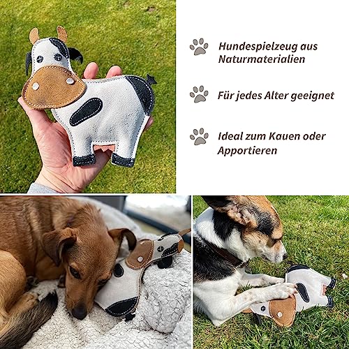 Schnüffelfreunde Hundespielzeug - Kauspielzeug Stella - Kuh - Spielzeug für Hunde aus Leder