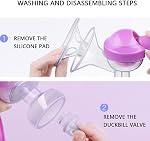Manual Breast Pump - Adjustable Suction Silicone Hand Pump Breastfeeding, Small Portable Manual Breast Milk Catcher Baby Feeding Pumps & Accessories, Purple