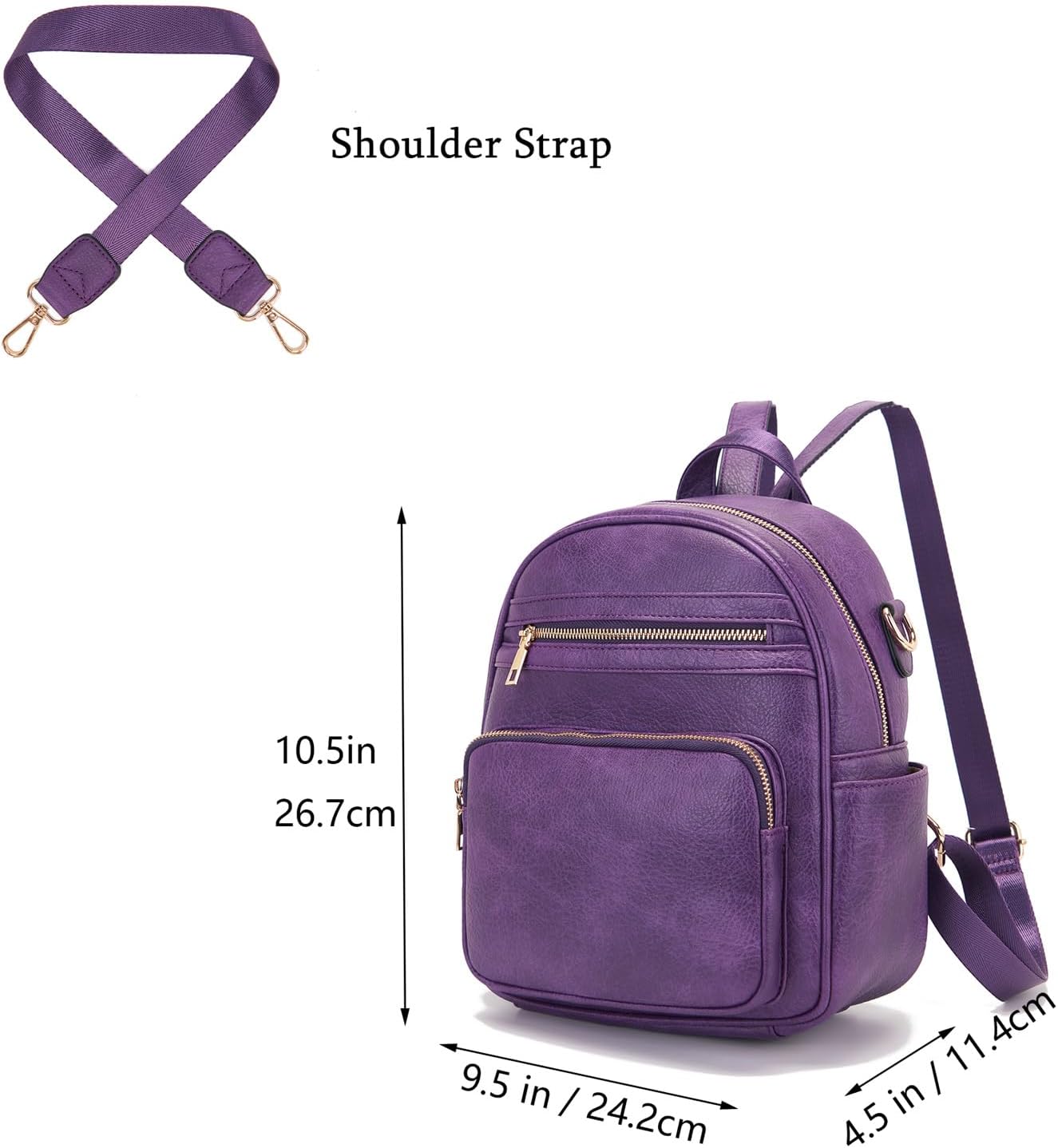 Idesort Small Backpack Purse for Women Girls Cute Backpacks Purse set with Wallet Convertible Shoulder bag - Image 4