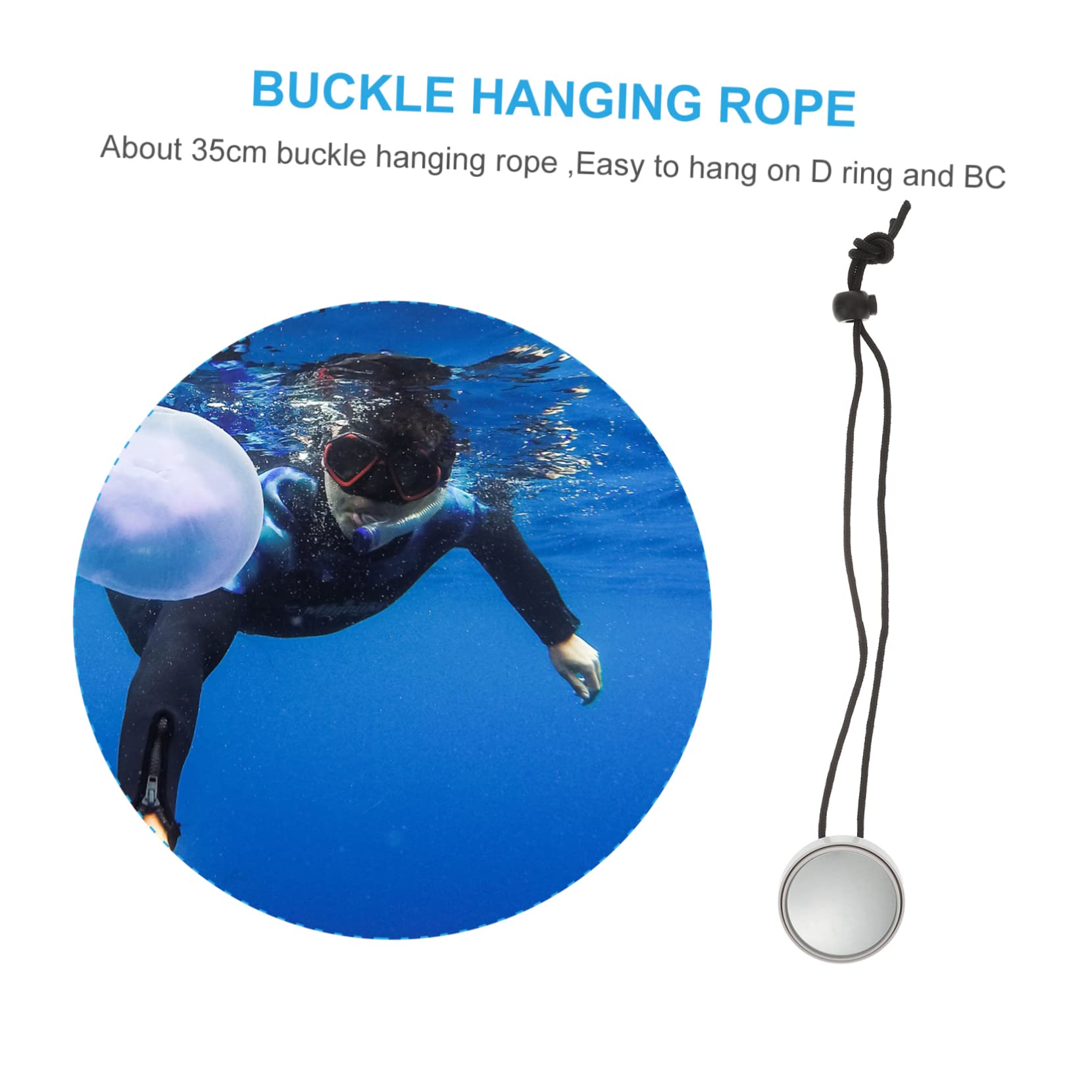 Parliky 1pc Diving Rearview Mirror Adjustable Scuba Diving Safety Mirror with Lanyard for Cave and Boat Equipment