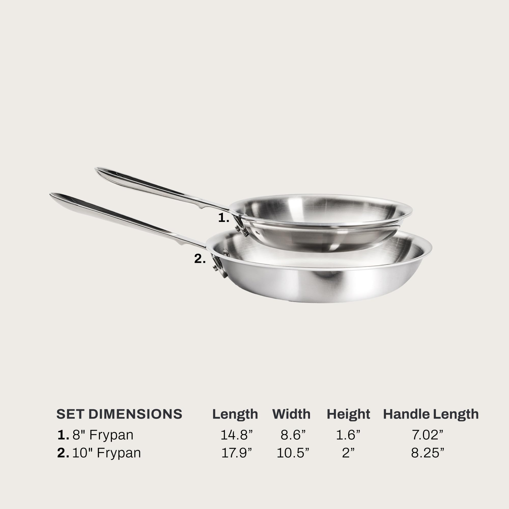 Amazon.com: All-Clad D3® Stainless Steel 8 and 10 inch Frying Pans