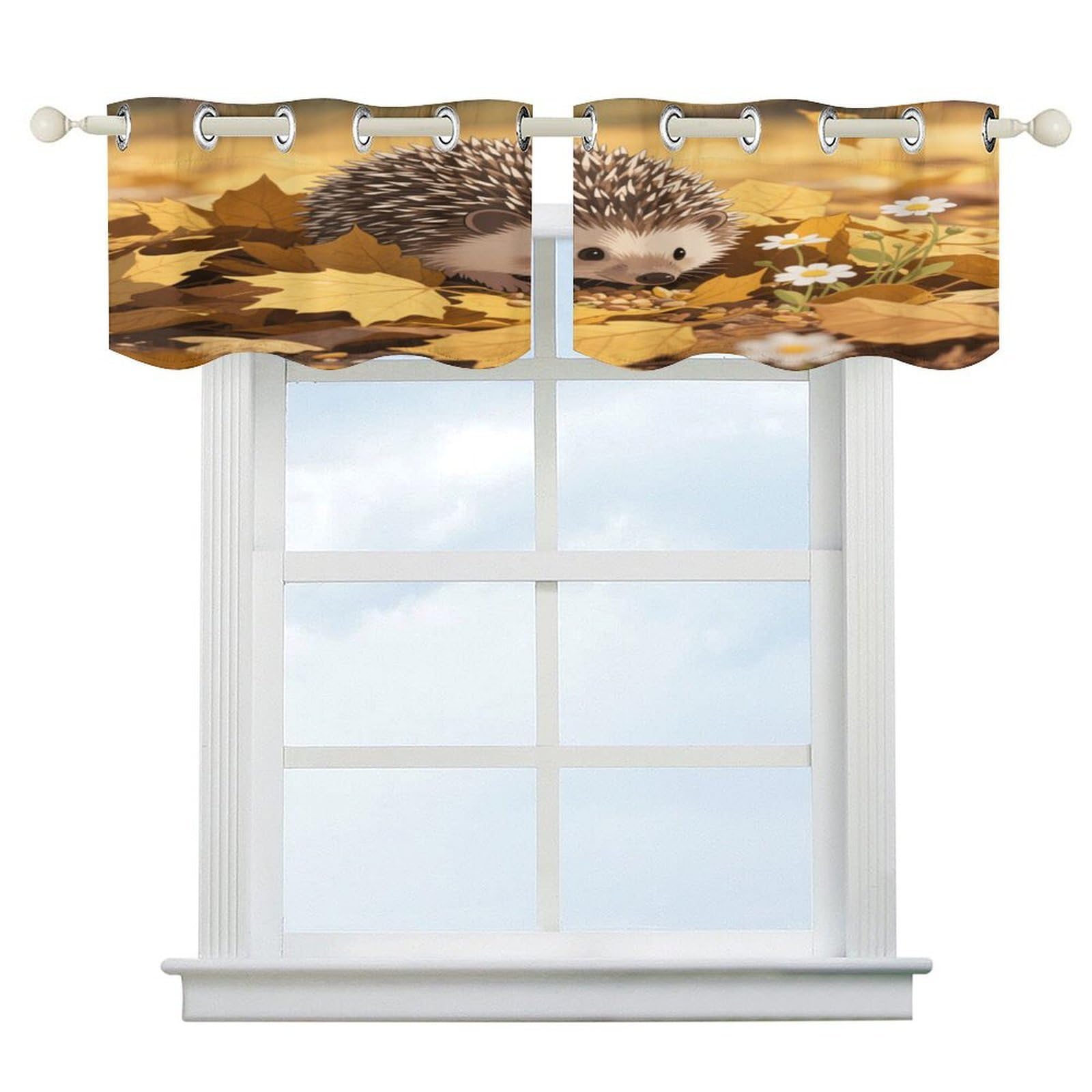 Fekiloot Style Hedgehog Short Curtains Valance Curtain