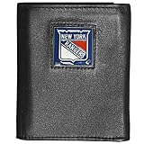 Siskiyou NHL Sports Herren-Geldbörse, New York Rangers, Deluxe, Leder, dreifach gefaltet, Einheitsgröße, Schwarz
