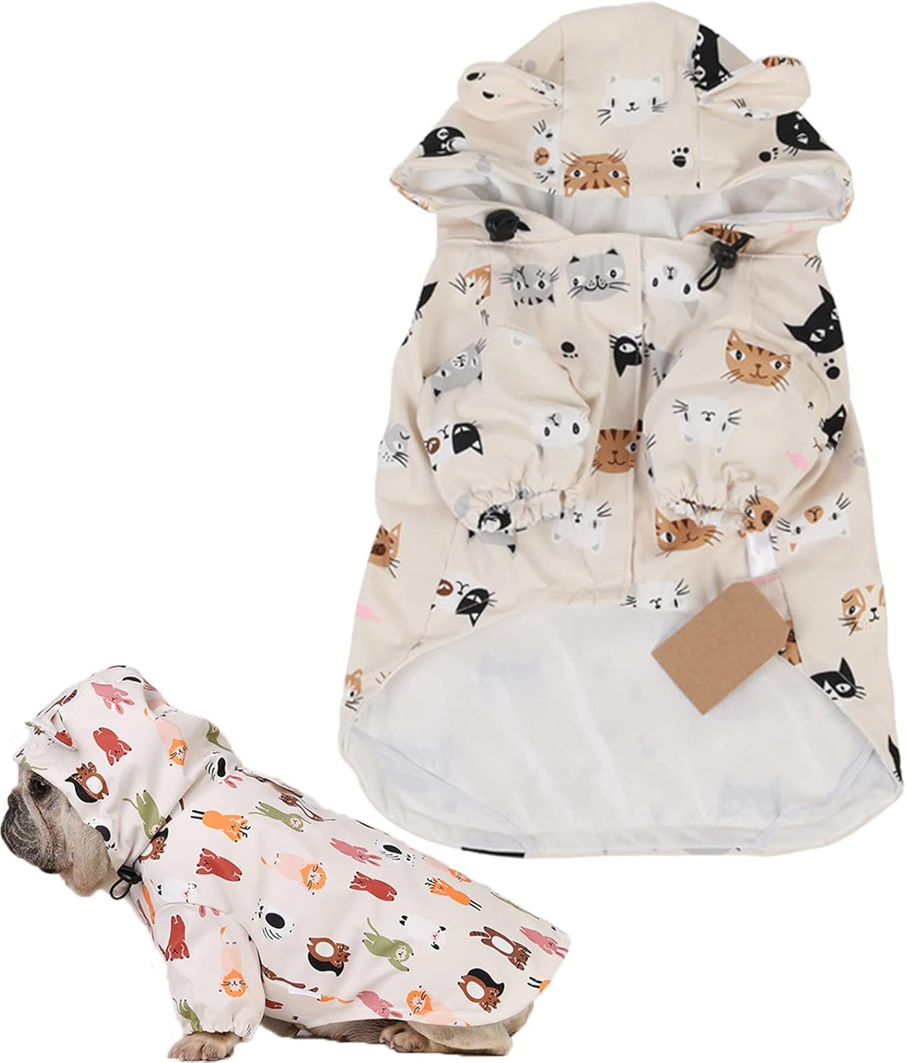 Dog Raincoat Hooded Corgi Slicker Poncho Rainproof Jacket with Leash Hole Windproof Clothes for Small Medium Dogs Breathable
