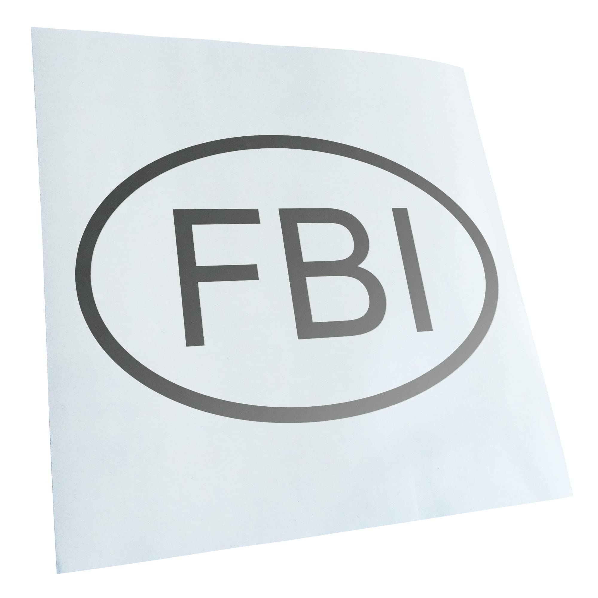 Kiwistar - Car Sticker - Silver - 50 x 33 cm FBI - Rear Window Car Sticker Weatherproof for Car Truck Moped Truck - Sticker Exterior Self-Adhesive Tuning Accessories for Window Vehicle Window
