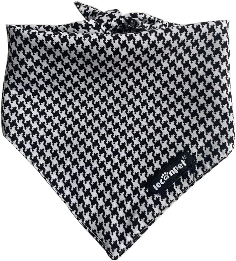 Leconpet Dog Bandana Dog Scarf for Small Medium Large Dogs Soft Triangle Puppy Cat Bandana Bib (Large, Houndstooth) image 2