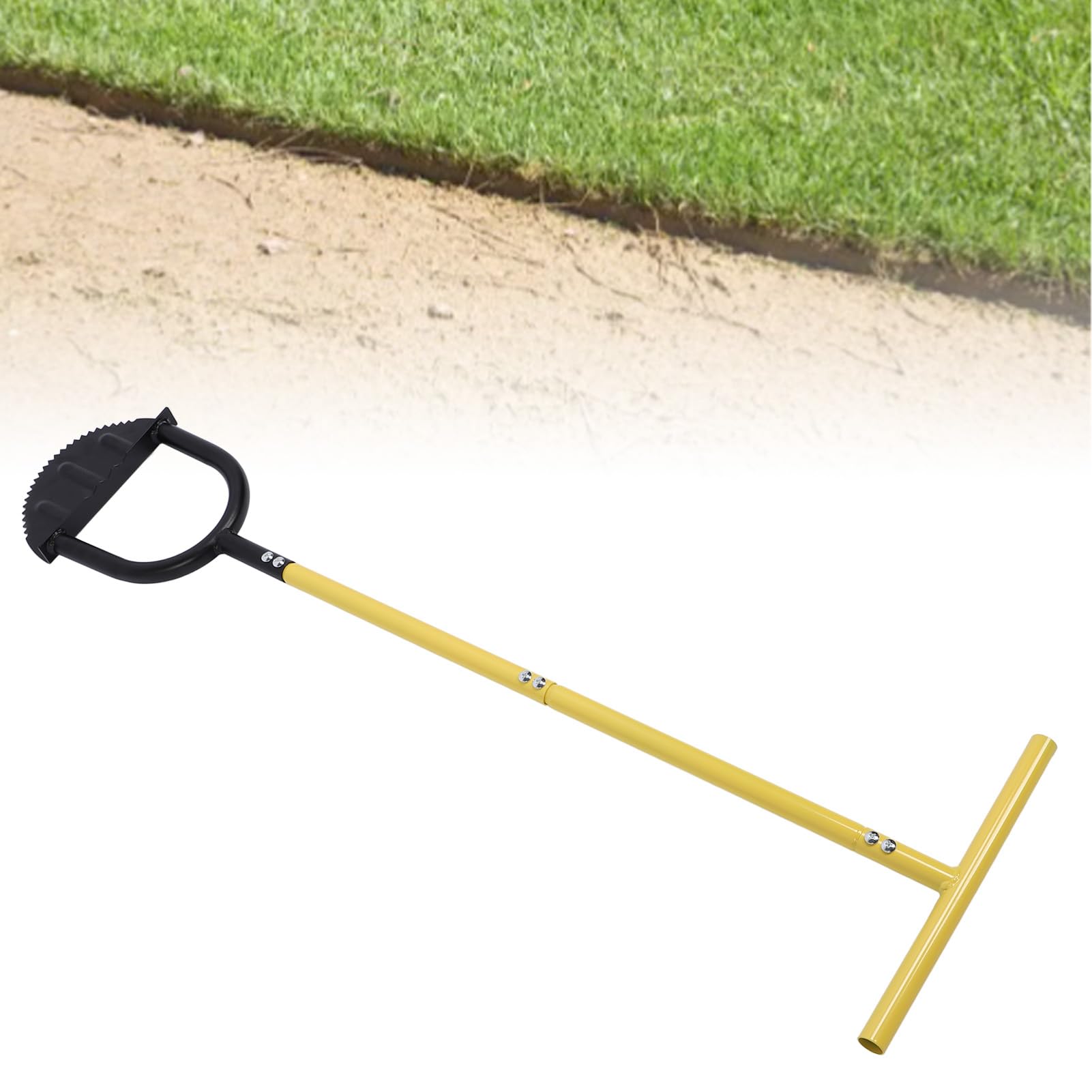 Bordeadora Manual de Media Luna para césped, Herramienta de jardinería Profesional con Mango en T, construcción Robusta de Acero al Carbono para Bordes de césped sin Esfuerzo,