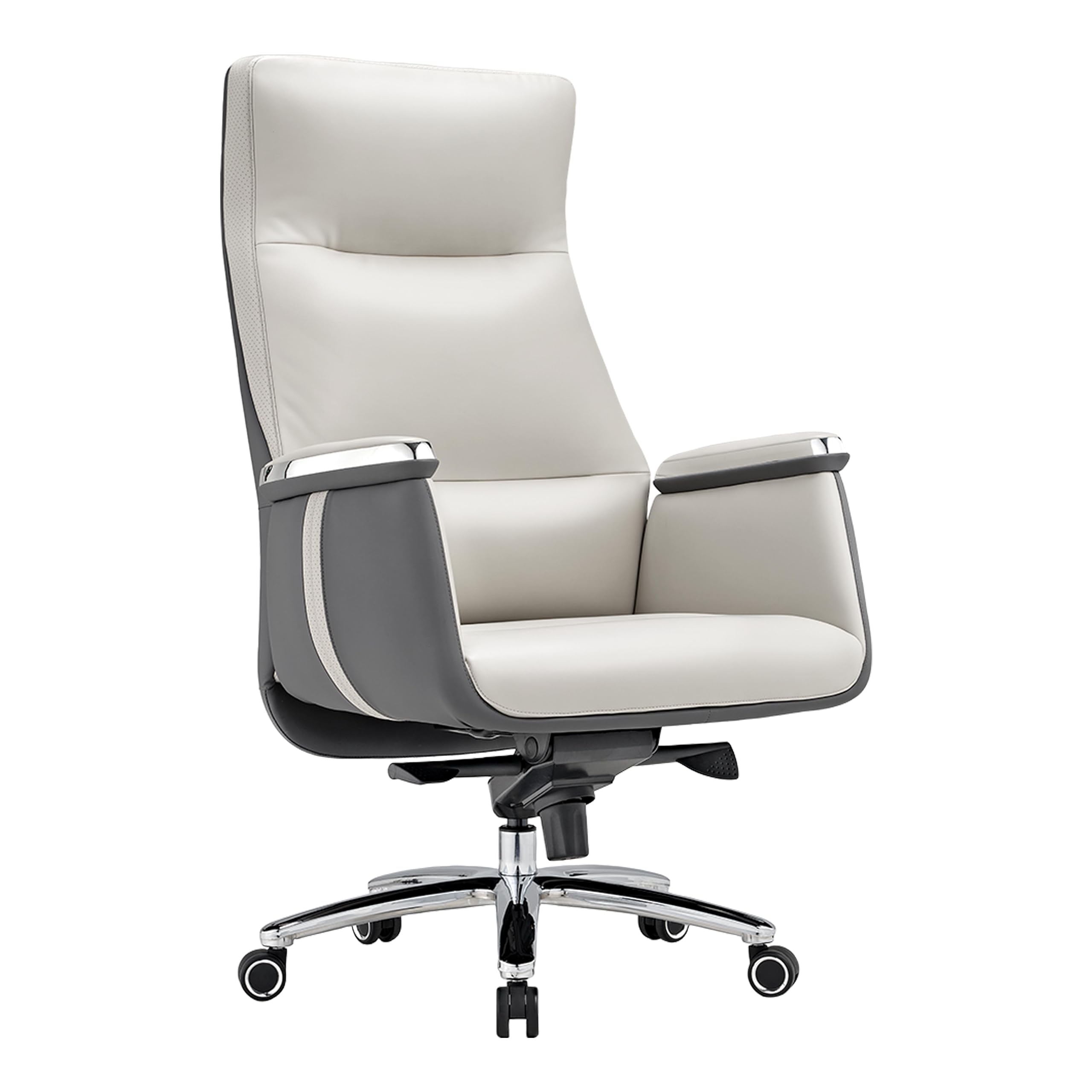 EUREKA ERGONOMIC High Back Office Chair Leather Desk Chair, Executive Office Chair Ergonomic Computer Chair, Modern Office Chair Big and Tall with Extra Wide Seat, Beige Home Office Desk Chairs