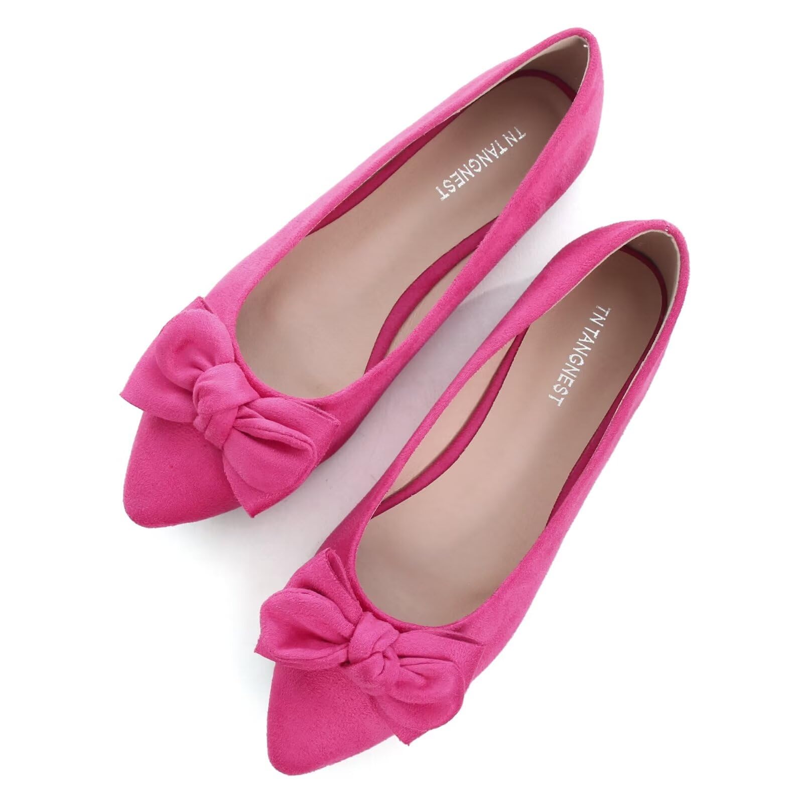 TN TANGNEST Women Fashion Bowknot Flats Comfort Pointed Toe Dress Shoes